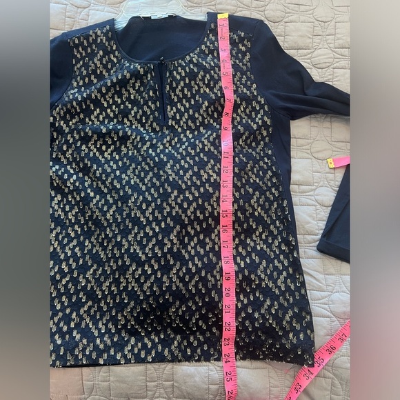 GERARD DAREL Women's Navy and Gold Patterned Top - Picture 9 of 10